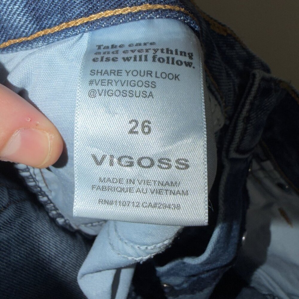 Vigoss Royce Straight Leg Denim Women's Size 26 Distressed Medium Wash - Picture 6 of 8